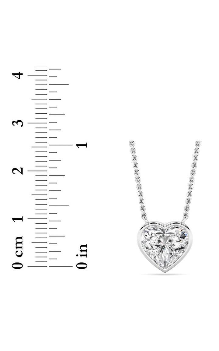 2Cttw Heart Shape Lab Grown Diamond (F/VS ) Pendant Necklace in 14K Gold