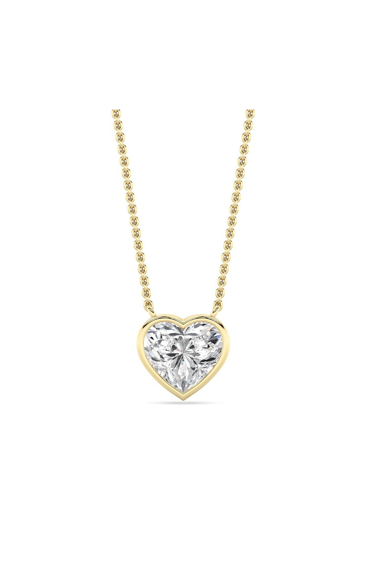 2Cttw Heart Shape Lab Grown Diamond (F/VS ) Pendant Necklace in 14K Gold