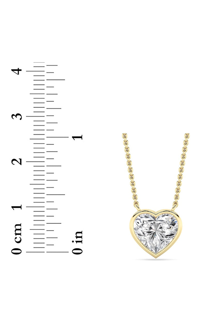 2Cttw Heart Shape Lab Grown Diamond (F/VS ) Pendant Necklace in 14K Gold