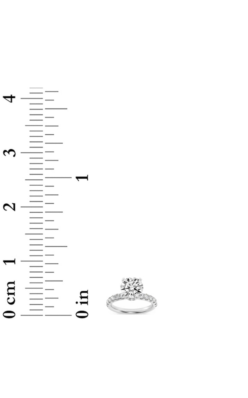 2.5Cttw Round Shaped Lab Grown Diamond (F/VS) Hidden Halo Accented Ring in 14K Gold