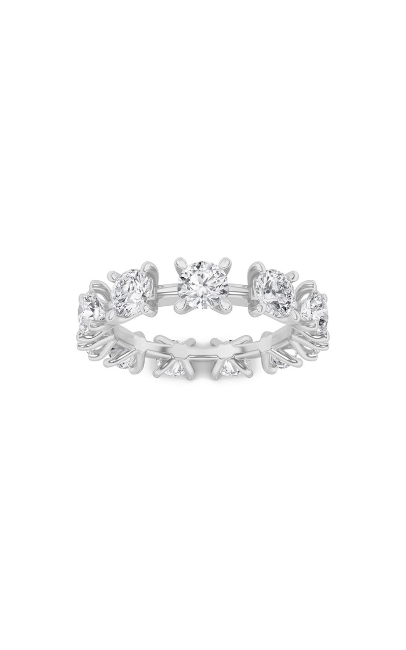 3Cttw Round Shaped Lab Grown Diamond (F/VS) Eternity Band Ring in 14K Gold