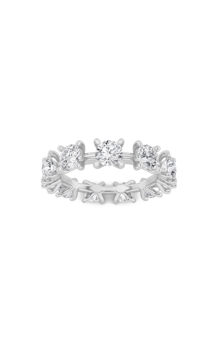 3Cttw Round Shaped Lab Grown Diamond (F/VS) Eternity Band Ring in 14K Gold