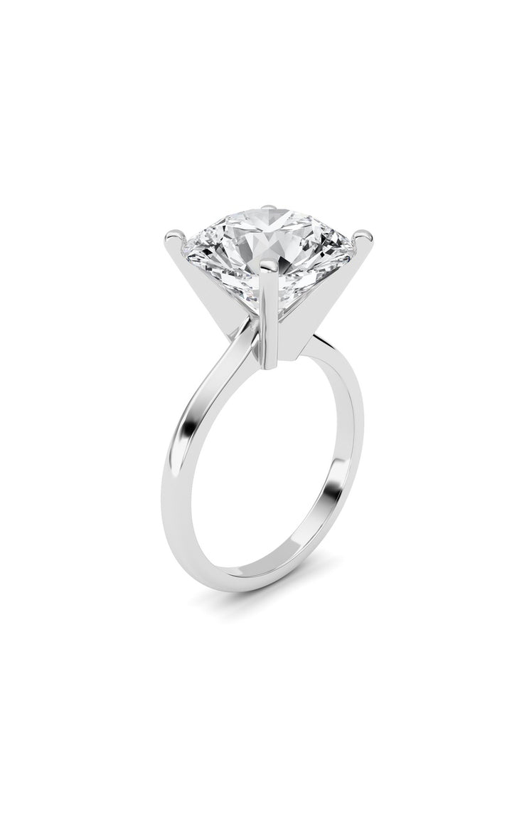 5Cttw Round Shaped Lab Grown Diamond Classic Solitaire Ring in 14K Gold (F/VS)
