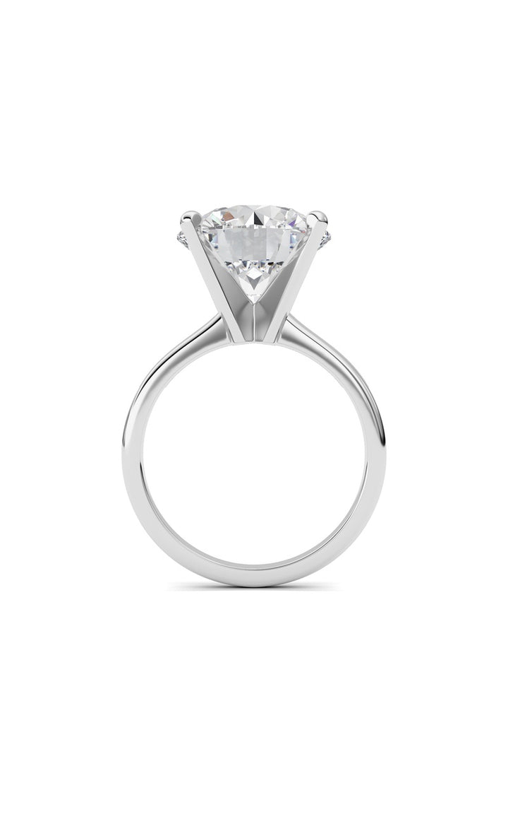 5Cttw Round Shaped Lab Grown Diamond Classic Solitaire Ring in 14K Gold (F/VS)