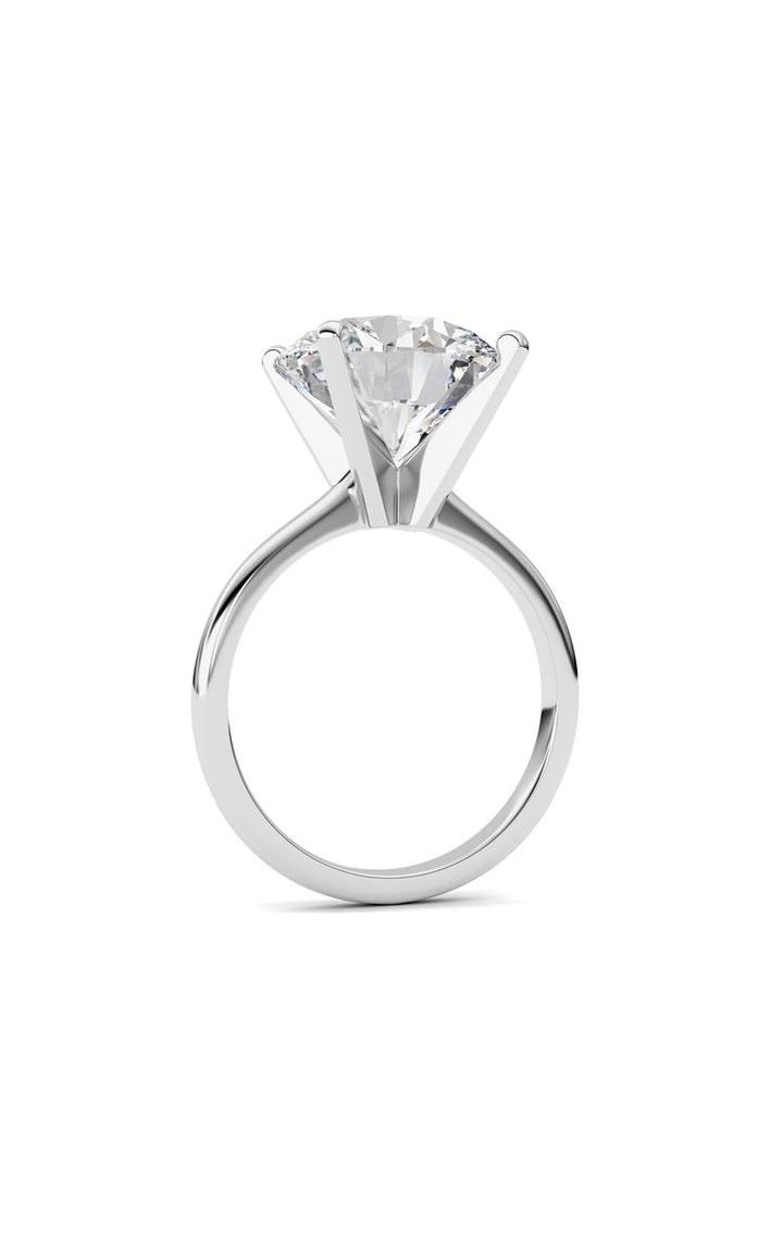 5Cttw Round Shaped Lab Grown Diamond Classic Solitaire Ring in 14K Gold (F/VS)