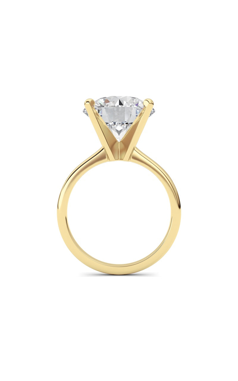 5Cttw Round Shaped Lab Grown Diamond Classic Solitaire Ring in 14K Gold (F/VS)