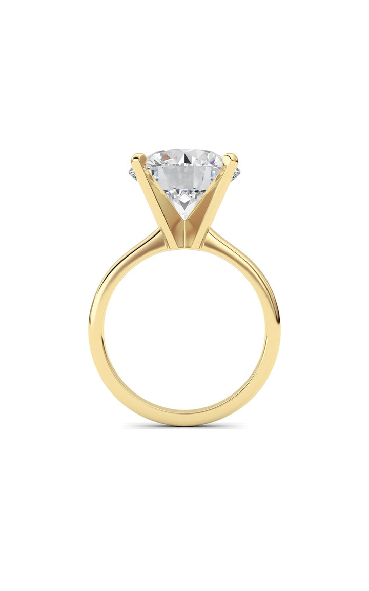 5Cttw Round Shaped Lab Grown Diamond Classic Solitaire Ring in 14K Gold (F/VS)