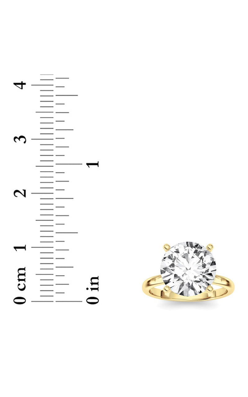 5Cttw Round Shaped Lab Grown Diamond Classic Solitaire Ring in 14K Gold (F/VS)