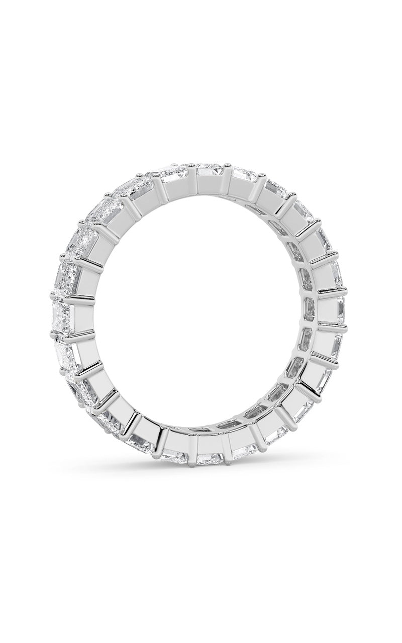 2.9Cttw Emerald Shaped Lab Grown Diamond Split Prong Eternity Ring in 14K Gold (F/VS)
