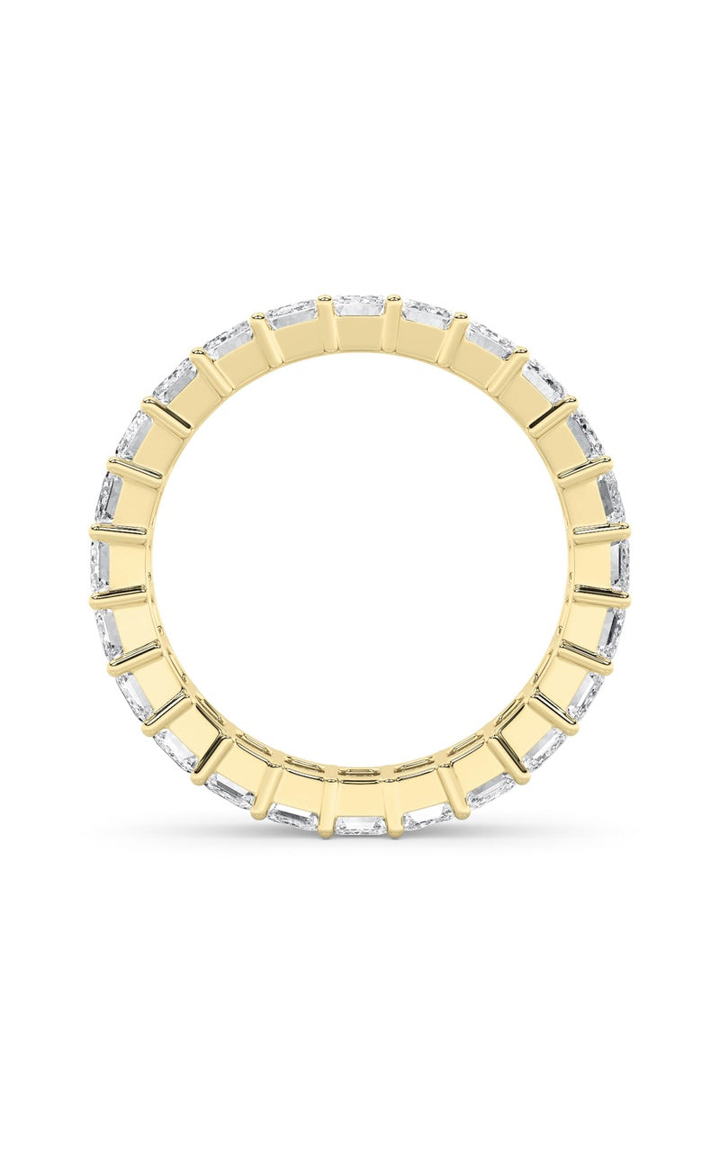 2.9Cttw Emerald Shaped Lab Grown Diamond Split Prong Eternity Ring in 14K Gold (F/VS)