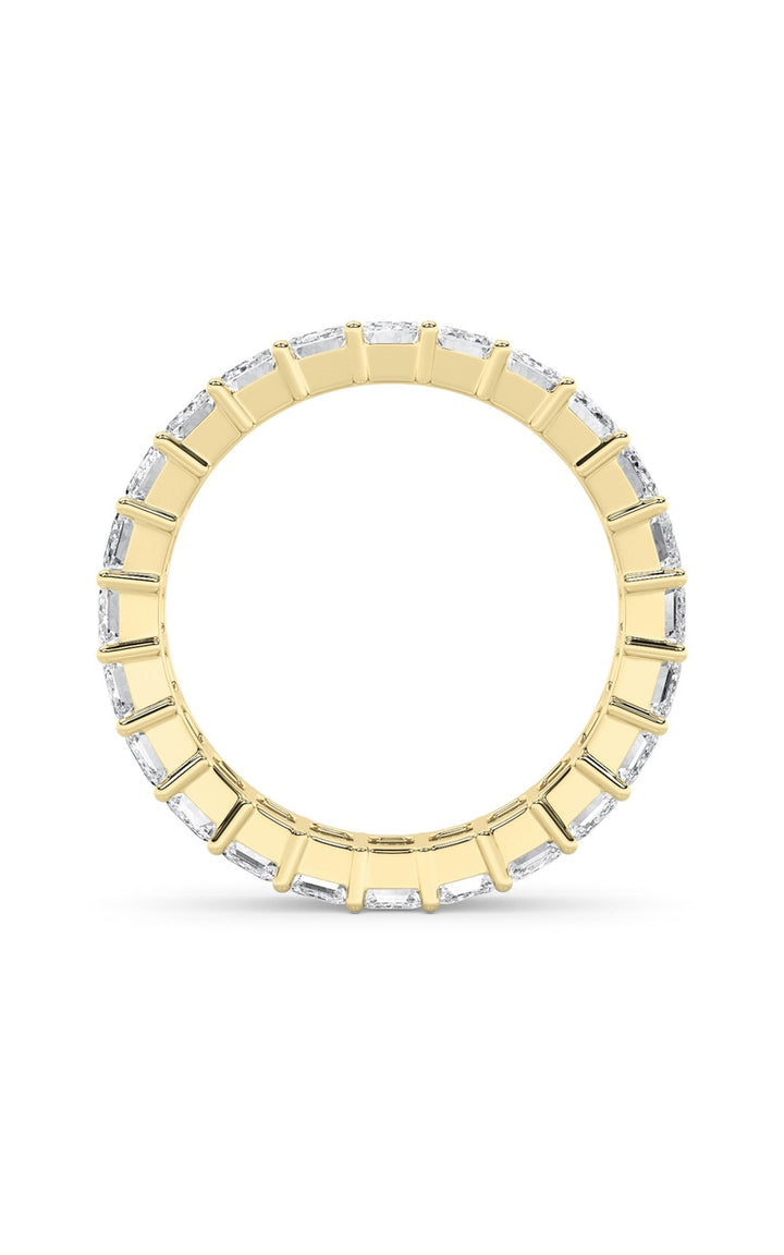 2.9Cttw Emerald Shaped Lab Grown Diamond Split Prong Eternity Ring in 14K Gold (F/VS)