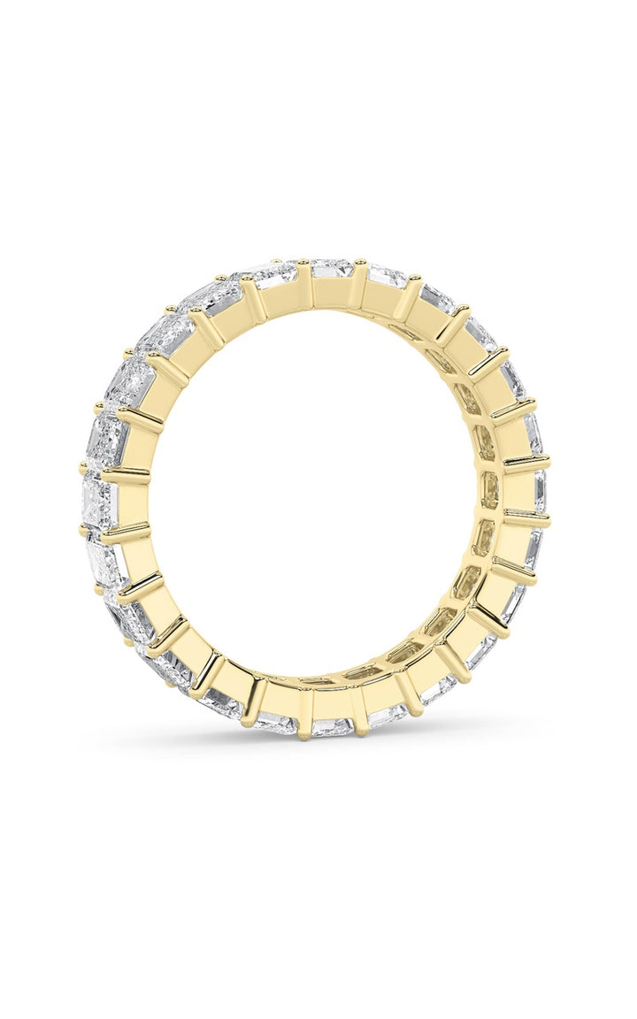 2.9Cttw Emerald Shaped Lab Grown Diamond Split Prong Eternity Ring in 14K Gold (F/VS)