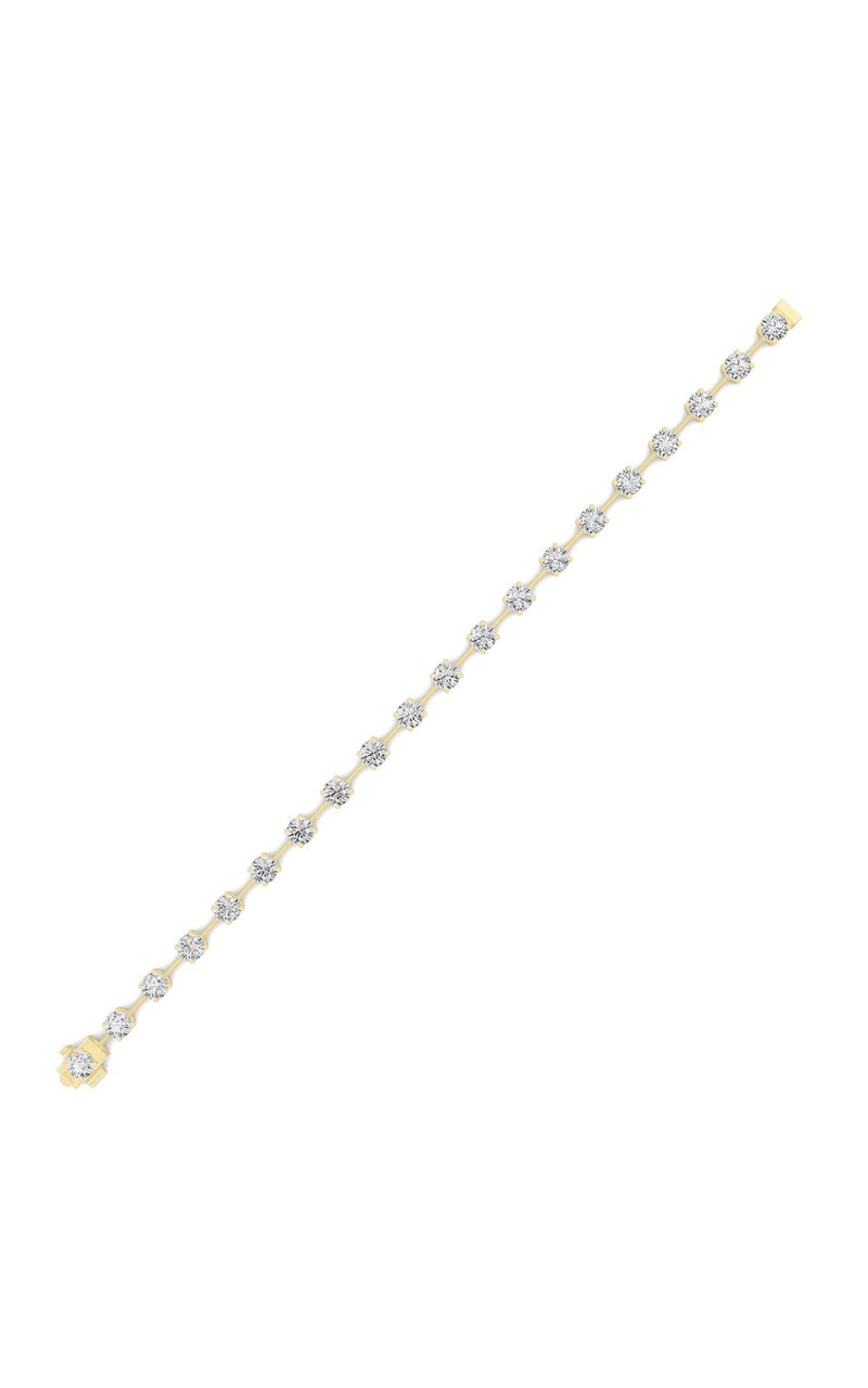 4Cttw Round Shaped Lab Grown Diamond Split Prong Eternity Ring in 14K Gold (F/VS)