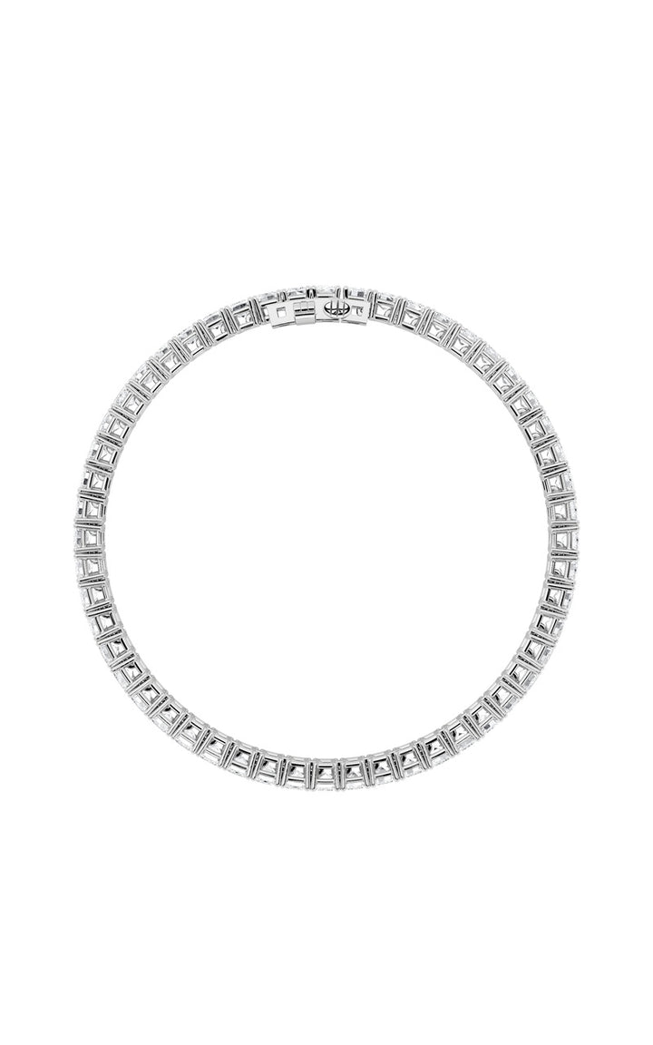 12.5Cttw Emerald Shaped Lab Grown Diamond (F/VS) East West Line Bracelet in 14K Gold