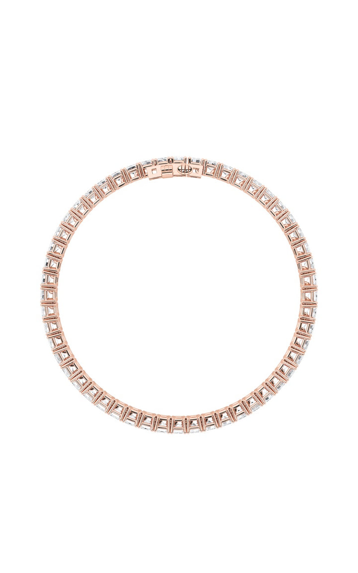 15Cttw Emerald Shaped Lab Grown Diamond (F/VS) East West Line Bracelet in 14K Gold