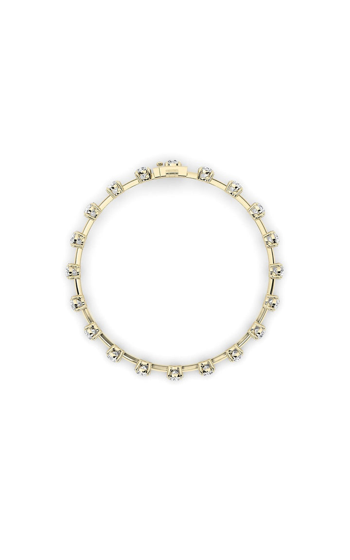 4Cttw Round Shaped Lab Grown Diamond Split Prong Eternity Ring in 14K Gold (F/VS)